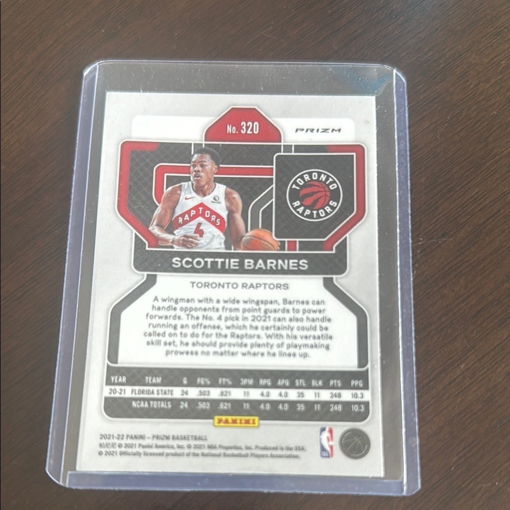 Scottie Barnes Prizm Rookie Card - Picture 2 of 2